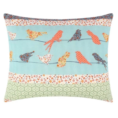 Barefoot Bungalow Carlie Floral Pinstripe With Dainty Scrolling Embellishments Sham Standard 20"x26" Calico Stripe 2 Barefoot Bungalow Carlie Floral Pinstripe With Dainty Scrolling Embellishments Sham Standard 20"x26" Calico Stripe - Image 2