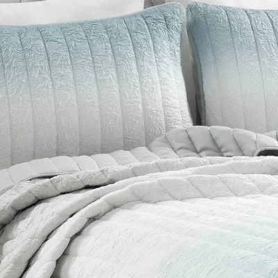 3pc Crinkle Ombre Quilt Set - Lush Décor 1 3pc Crinkle Ombre Quilt Set - Lush Décor