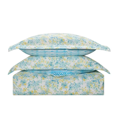 Happy Floral Microfiber Duvet Set Blue - Poppy & Fritz 7 Happy Floral Microfiber Duvet Set Blue - Poppy & Fritz - Image 7