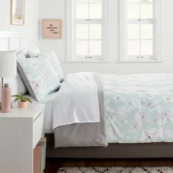 Featured Products 15 Floral Print Microfiber Reversible Comforter & Sheet Set Mint Green - Room Essentialsâ˘