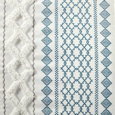 Ink+Ivy 3pc Imani Cotton Printed Duvet Cover Set With Chenille 10 Ink+Ivy 3pc Imani Cotton Printed Duvet Cover Set With Chenille - Image 10