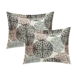 Queen 3pc Justino Duvet Cover Set Beige - Chic Home Designs