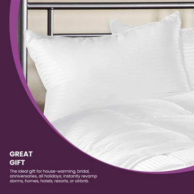 Traditional 1cm Stripe Microfiber Down Alternative 2-Piece Pillow Set - Blue Nile Mills 6 Traditional 1cm Stripe Microfiber Down Alternative 2-Piece Pillow Set - Blue Nile Mills - Image 6