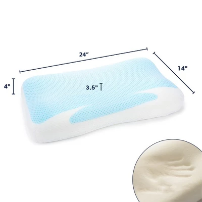 Cheer Collection Cooling Gel Memory Foam Pillow With Washable Cover - White 6 Cheer Collection Cooling Gel Memory Foam Pillow With Washable Cover - White - Image 6