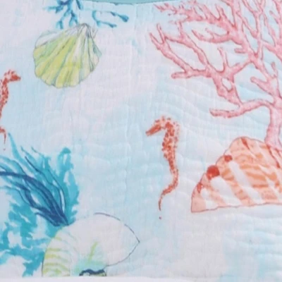 Sarasota Seahorse Print Pillow Sham Multicolor By Barefoot Bungalow 2 Sarasota Seahorse Print Pillow Sham Multicolor By Barefoot Bungalow - Image 2