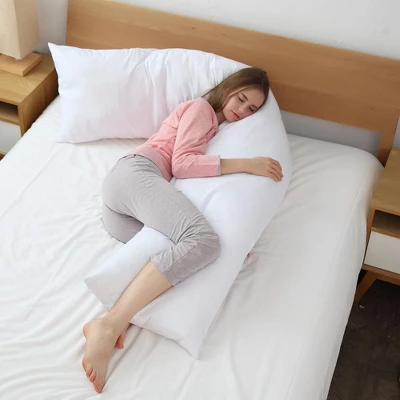 Cheer Collection Down Alternative 15" X 100" Extra Long Body Pillow With Zippered Cover 1 Cheer Collection Down Alternative 15" X 100" Extra Long Body Pillow With Zippered Cover