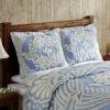 Set Of 3 Queen Florence Collection 100% Cotton Tufted Unique Luxurious Medallion Design Bedspread Blue - Better Trends