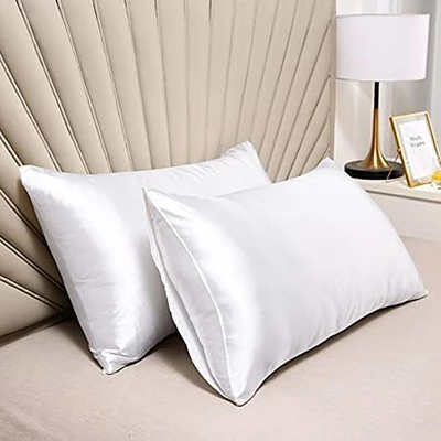 Dr. Pillow White Silk Pillow Case 2 Pack, White 2 Dr. Pillow White Silk Pillow Case 2 Pack, White - Image 2