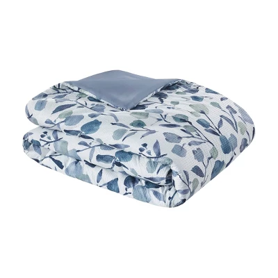 Ramona Seersucker Tulip Print Comforter Bedding Set White 1 Ramona Seersucker Tulip Print Comforter Bedding Set White