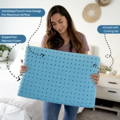PharMeDoc Cooling Gel Infused Memory Foam Ventilated Hole-Punch Bed Pillow -Bedding Store GUEST 26a8b754 25ea 4bd6 8349 eb079b719e62