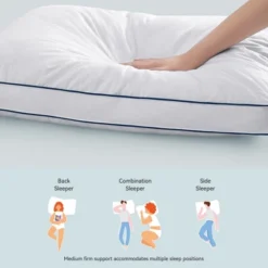 Peace Nest Goose Feather Down Pillow White Quilted Cotton Cover Set Of 2 8 Peace Nest Goose Feather Down Pillow White Quilted Cotton Cover Set Of 2 -Bedding Store GUEST 2f3e07d0 0546 4218 9e2f 63cfe93011b2