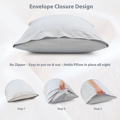Circles Home Breathable Standard Envelope Pillow Case β Grey (2 Pack) 4 Circles Home Breathable Standard Envelope Pillow Case β Grey (2 Pack) - Image 4