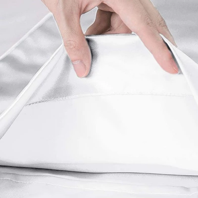 Dr. Pillow White Silk Pillow Case 2 Pack, White 3 Dr. Pillow White Silk Pillow Case 2 Pack, White - Image 3