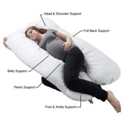 Hastings Home U-Shaped Full-Body Support Pregnancy Pillow With Zippered Cover - White, 60" X 38" 9 Hastings Home U-Shaped Full-Body Support Pregnancy Pillow With Zippered Cover - White, 60" X 38" -Bedding Store GUEST 3ee67d06 bb35 43f9 8774 c65420a2b5c6