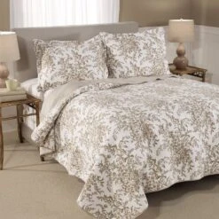 Bedford Reversible Quilt Set Mocha - Laura Ashley -Bedding Store GUEST 425d3398 58bf 4c3a 8377 c3842c96d060