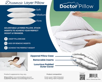 Dr Pillow Dreamzie Adjustable Therapeutic 2 PACK Pillow 4 Dr Pillow Dreamzie Adjustable Therapeutic 2 PACK Pillow - Image 4
