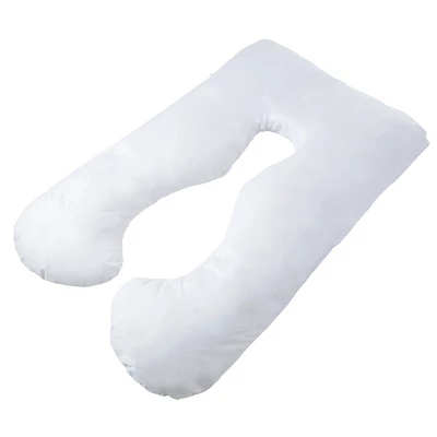 Hastings Home U-Shaped Full-Body Support Pregnancy Pillow With Zippered Cover - White, 60" X 38" 1 Hastings Home U-Shaped Full-Body Support Pregnancy Pillow With Zippered Cover - White, 60" X 38"