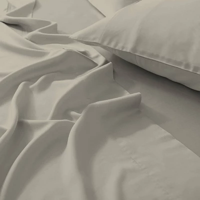 400 Thread Count Ultimate Percale Cotton Solid Sheet Set - Purity Home 2 400 Thread Count Ultimate Percale Cotton Solid Sheet Set - Purity Home - Image 2