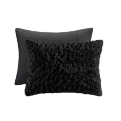 Madison Park 3pc King/California King Dakota Ruched Fur Down Alternative Comforter Set Black -Bedding Store GUEST 78f054c3 3a82 4a68 b68c 048113225a63