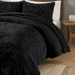 Madison Park 3pc King/California King Dakota Ruched Fur Down Alternative Comforter Set Black -Bedding Store GUEST 7d8aa6a5 3687 49ef bf24 10cf8d9a6670