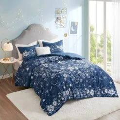 Zuri Celestial Duvet Cover Set Navy - Intelligent Design