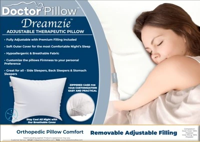 Dr Pillow Dreamzie Adjustable Therapeutic 2 PACK Pillow 6 Dr Pillow Dreamzie Adjustable Therapeutic 2 PACK Pillow - Image 6