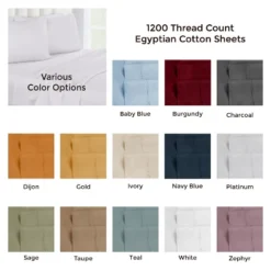 1200-Thread Count Cotton Deep Pocket Sheet Set - Blue Nile Mills -Bedding Store GUEST b50be8cc 047b 4553 b543 5300318b776b