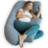 PharMeDoc Pregnancy Pillow, U-Shape Full Body Maternity Pillow, Cooling Cover