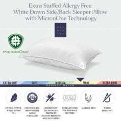White Down Pillow, With MicronOne Dust Mite, Bedbug, And Allergen-Free Shell -Bedding Store GUEST bd8ae554 b606 46c7 8107 4a7fd635c748