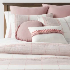 8pc Stripe Boho Comforter Set Mauve - Threshold™ -Bedding Store GUEST c7aff78e 3b9e 4586 948f 57e29f9638b7