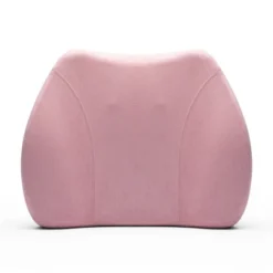 WENNEBIRD Model Q Lumbar Memory Foam Support Pillow To Improve Posture With Raised Side Butterfly Design, Dual Fabric, And Removable Cover, Pink
