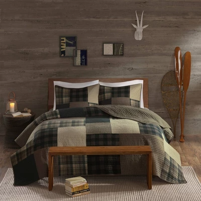 Winter Hills Oversized Cotton Quilt Bedding Set Tan - Woolrich 1 Winter Hills Oversized Cotton Quilt Bedding Set Tan - Woolrich