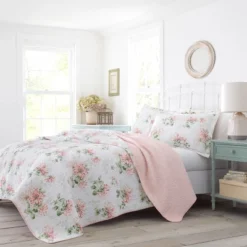 Honeysuckle Reversible Quilt Set Pink - Laura Ashley 7 Honeysuckle Reversible Quilt Set Pink - Laura Ashley -Bedding Store GUEST f0734324 7869 460f 9c9b 9f0bd2d7f21f