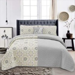 Quilt Set Reversible Down Alternative - Hannah Linen