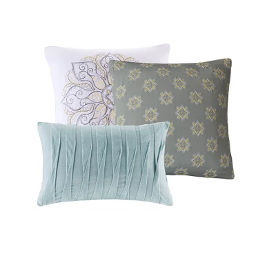 Leslie Reversible Cotton Sateen Comforter Set 7pc 3 Leslie Reversible Cotton Sateen Comforter Set 7pc - Image 3