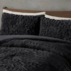 Madison Park 3pc King/California King Dakota Ruched Fur Down Alternative Comforter Set Black -Bedding Store GUEST fc98f132 34e0 4e17 8166 23907c2f6682