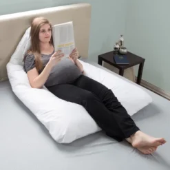 Hastings Home U-Shaped Full-Body Support Pregnancy Pillow With Zippered Cover - White, 60" X 38" 10 Hastings Home U-Shaped Full-Body Support Pregnancy Pillow With Zippered Cover - White, 60" X 38" -Bedding Store GUEST fe5cbb22 eecf 49e1 bfef f78d50b406a4